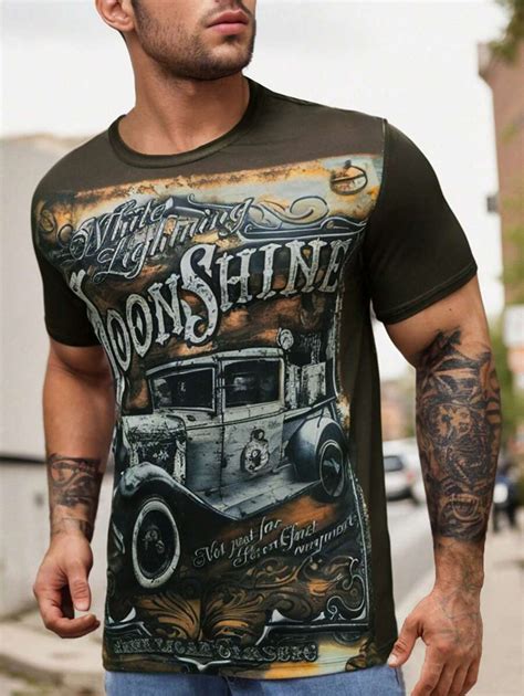 Manfinity LEGND Men Car Letter Graphic Tee SHEIN USA