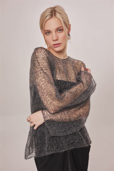 Свитер паутинка NUDE Графит меланж купить в интернет магазине TOUCH BY ME 10900