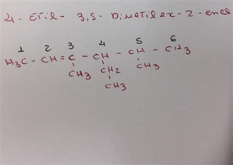 Qual a fórmula estrutural do composto 4 etil 3 5 dimetilex 2 eno