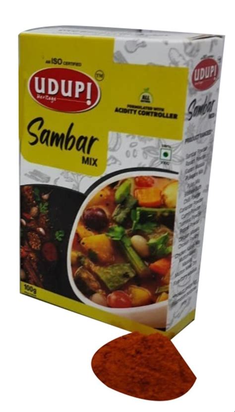 Udupi Sambar Powder Packaging Size 100 G Packaging Type Box At Rs