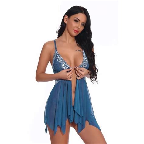 Nuisette Deshabille Lingerie Pour Femmes Fermeture Avant Babydoll