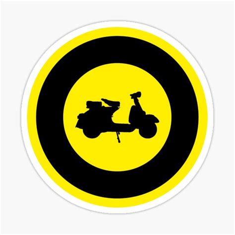 Scooter Yellow Black Retro Mod Roundel Sticker For Sale By