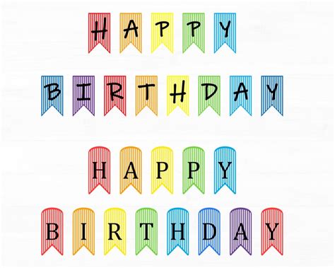 Birthday Banner Svg Bunting Birthday Svg Happy Birthday Banner Etsy