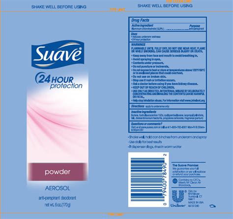 Suave Powder Aerosol Antiperspirant Deodorant