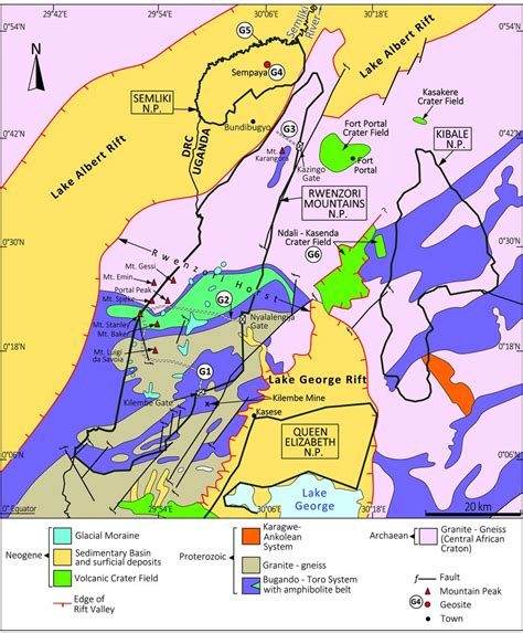 10. Geological map of the Rwenzori Mountains and surrounding areas ...