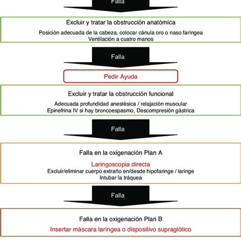 Algoritmo de manejo para la ventilación u oxigenación difícil