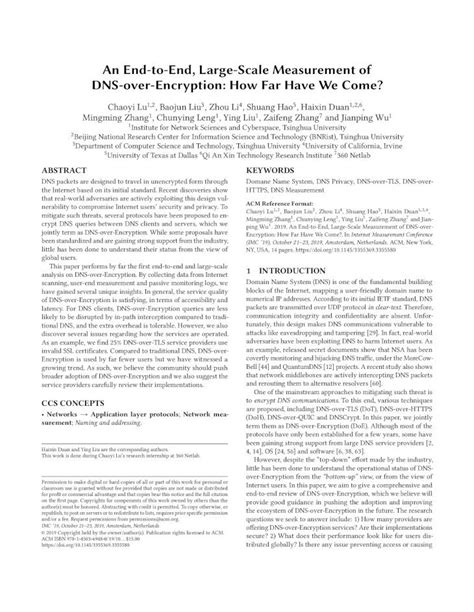 Pdf An End To End Large Scale Measurement Of Dns Over Invalid