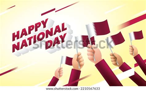 Qatar National Day Celebration National Flag Stock Vector (Royalty Free ...