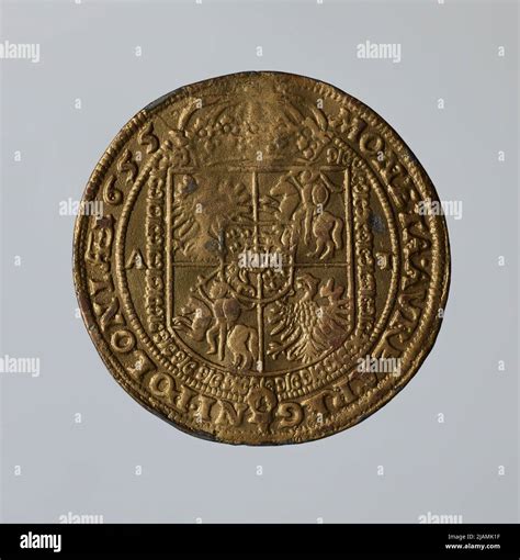 False Coin Double Crown Ducat 1655 John Ii Casimir 1649 1668 Stock