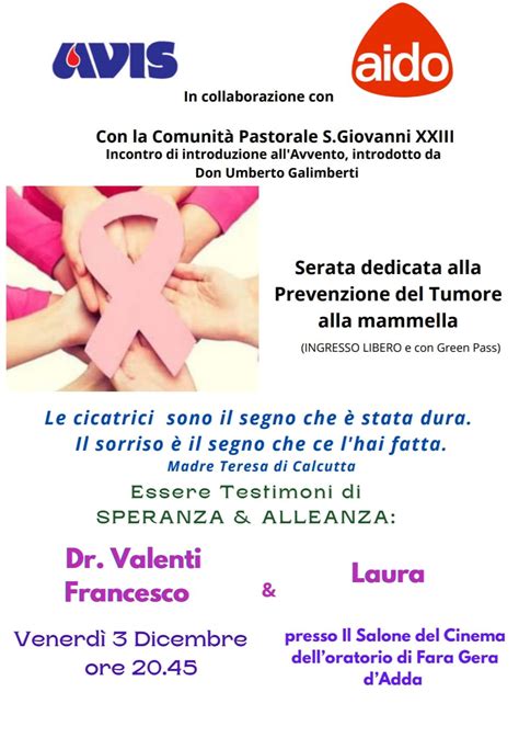 Serata Dedicata Alla Prevenzione Del Tumore Alla Mammella Comune Di