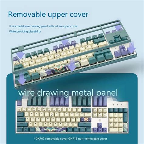 Top Seller Rgb Keys Colorblock Keycaps Wired Gaming Keyboard Hot Swap Game Mechanical