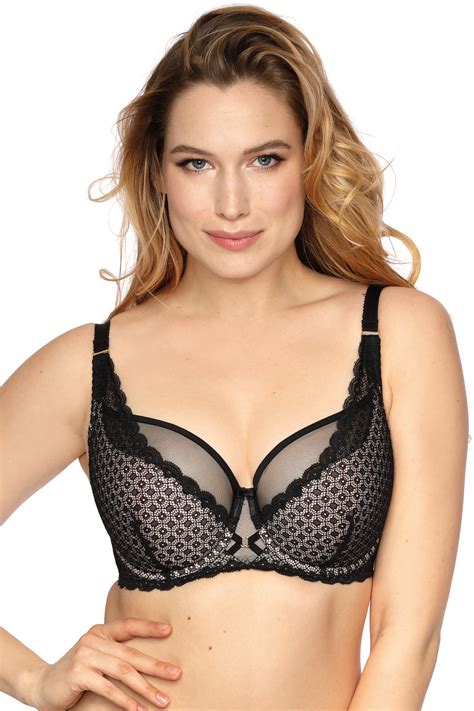 Gaia Underwired Lace Semi Padded Bra Carrie Black