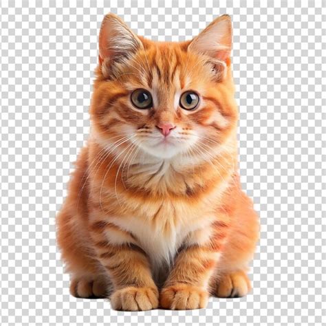 Beautiful Cute Orange Cat Isolated On White Background Premium AI