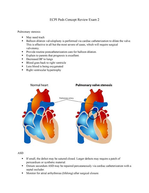 Peds Exam Review Ecpi Peds Concept Review Exam Pulmonary Stenosis