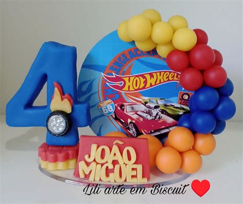Topo De Bolo Hot Wheels Biscuit Elo Produtos Especiais