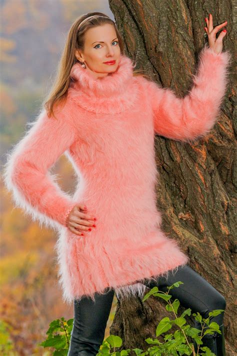 Sexy Fuzzy Mohair Sweater Dress By Supertanya Purple Pink Etsy