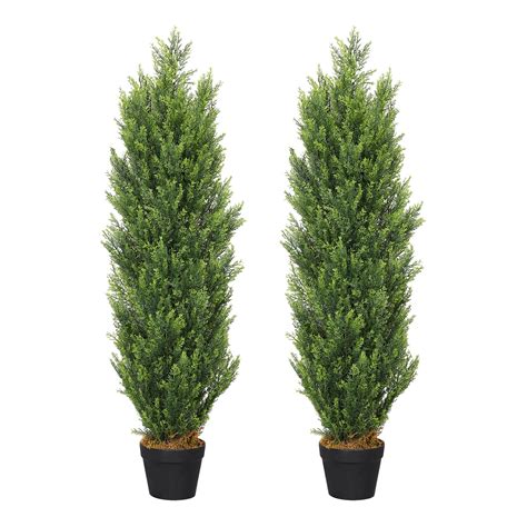 The Bloom Times Ft Topiary Trees Artificial Outdoors Set Of Pack