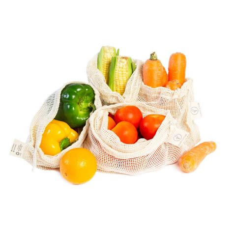 Organic Cotton Mesh Produce Bags - GOTS Certified | Purple & Pure