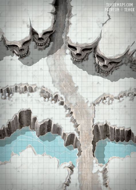 Passage Of The Four Skulls Battlemap Snowy By Gamaweb On Deviantart