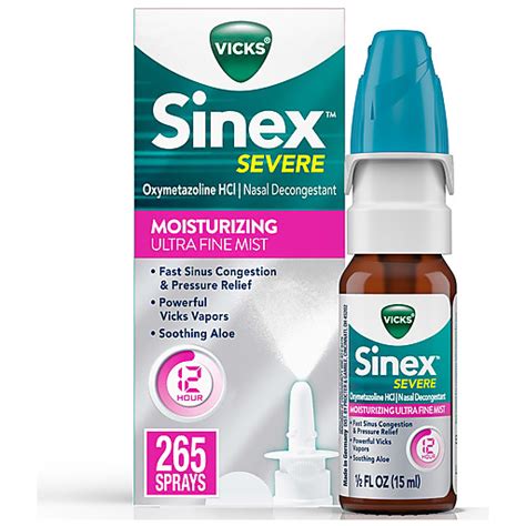 Vicks Vicks Sinex Severe Moisturizing Ultra Fine Nasal Mist With Aloe Over The Counter Medicine