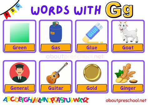 Words That Start With Letter G Archives About Preschool