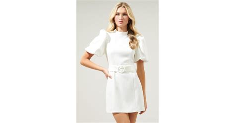 Sugarlips Rica Suave Margaret Bubble Sleeve Mini Dress In White Lyst