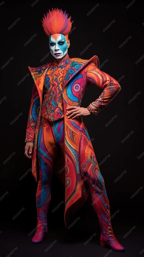 Premium Photo | A man in a colorful costume with a large colorful tie ...