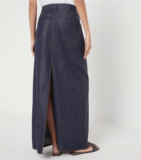 Womens Brunello Cucinelli Blue Denim Maxi Skirt Harrods UK