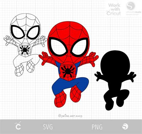 Blue Spidey Svg Cut File Spiderman Chibi Svg Classic Spider Inspire