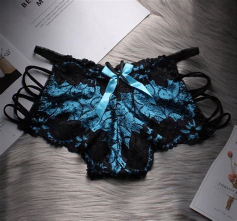 Stuks Sexy Stijlvolle Lingerie Kanten Ondergoed G String Hoge Taille Blauw Bol
