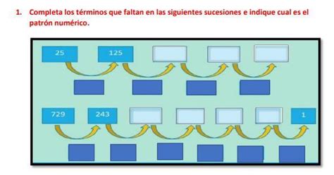 Completa Los T Rminos Que Faltan En Las Siguientes Sucesiones E