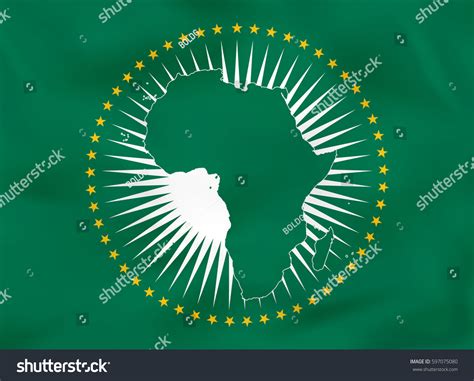 African Union Waving Flag African Union Stock Vector (Royalty Free ...