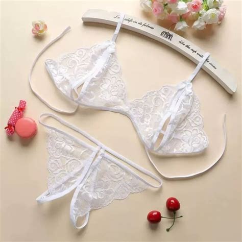 Jual Lingerie Set Bra Dan G String Transparant Pita Bunga Set Bra Dan CD Shopee Indonesia