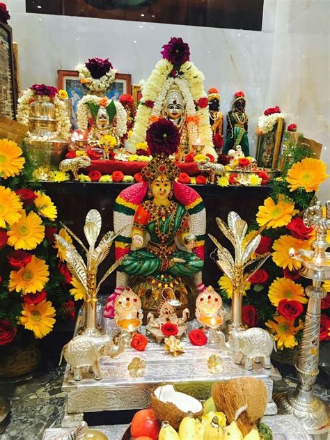 Pin By Jyothi On Mahalakshmi Pooja Pooja Decoration Goddess Decor Varamahalakshmi Decoration