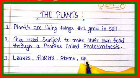 10 Line Essay On Plants 5 Sentence About Plant Five Lines On Plants For