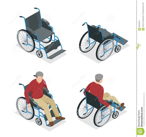 Wheelchair Man In Wheelchair Flat D Isometric Vector Illustration