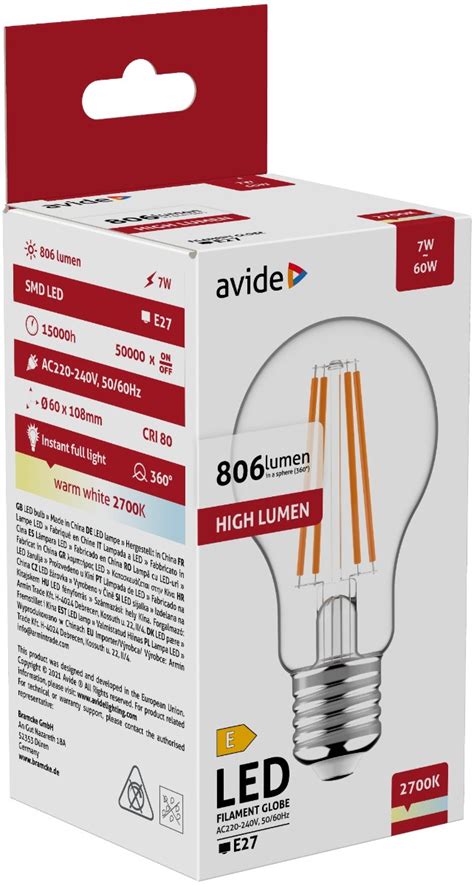 Avide Led Filament W E K Mrclick