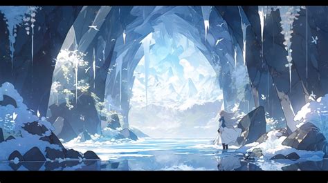 Caves An Anime Image Of Ice Cave Backgrounds | JPG Free Download - Pikbest