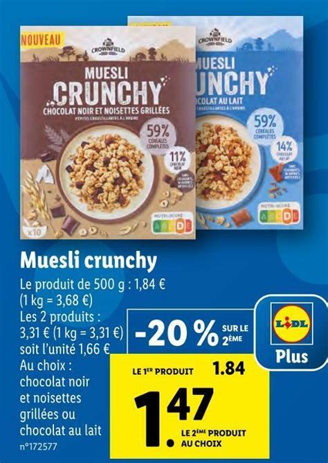 Promo Crownfield Muesli Crunchy Chez Lidl