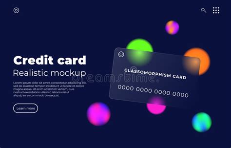 Credit Card Glassomorphism Realistic Mockup Debit Or Credit Card Solid