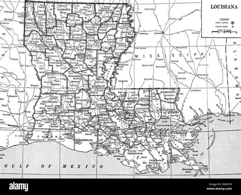 Map of louisiana state hi-res stock photography and images - Alamy