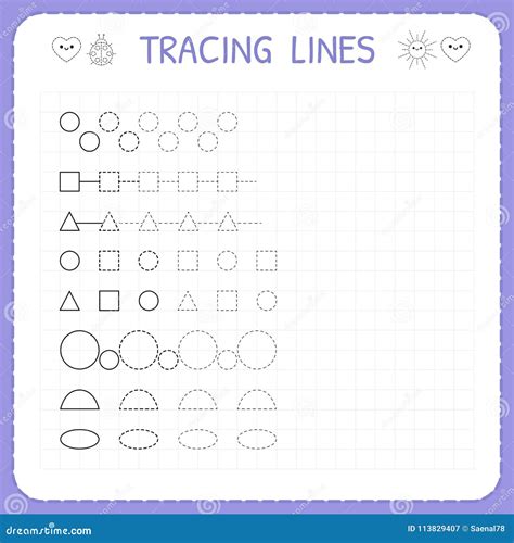 Tracing Lines Worksheet For Kids Working Pages For Children Trace