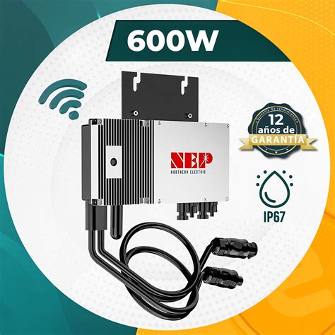 NEP BDM 600X Microinversor Solar Wifi para balcón con 2 paneles solares