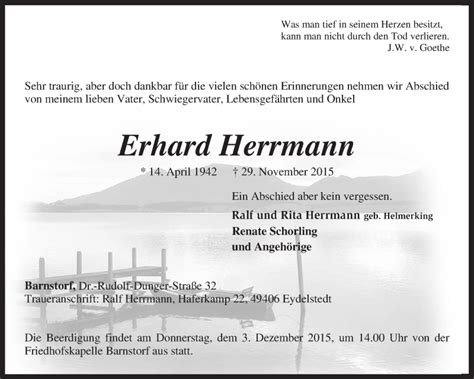 Traueranzeigen Von Erhard Herrmann Trauer Kreiszeitung De