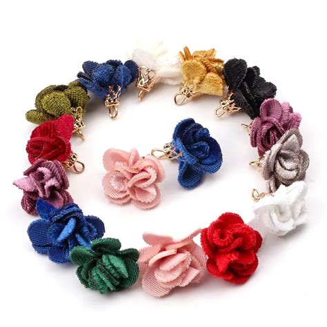 100pcs Mix Color 18mm Flower Tassel For Necklace Earring Findings Gold