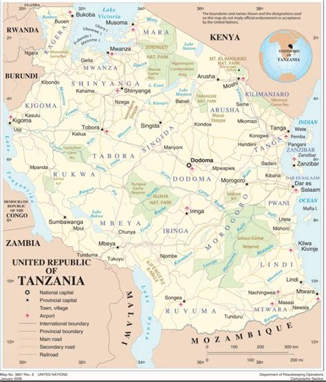 Tanzania Map Regions