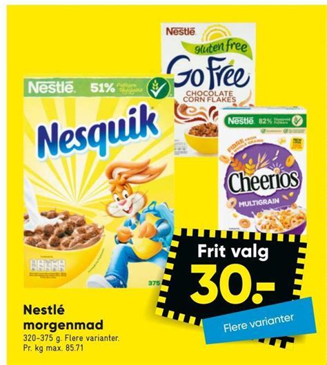 Nestlé morgenmad tilbud hos Bilka