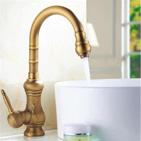 Kitchen Faucet Brushed Brass Kitchen Sink Faucet Deck Mounted Hot And Cold Water Kitchen Faucets