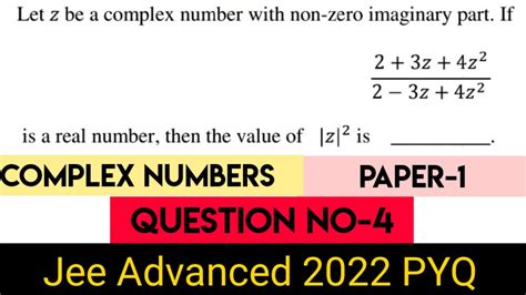 Jee Advanced Maths Paper Complex Numbers Question Jee Advanced