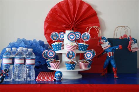 Captain America Party - Birthday - CUSTOMIZED Captain America Inspired ...